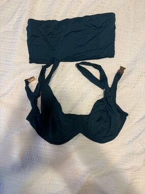 Underwire Bandeau Bikini Set in Deep Teal